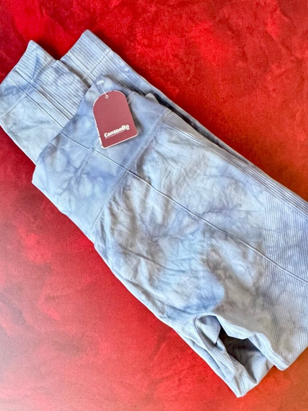 Cosmolle AirWear Seamless Leggings Light Blue Tie Dye XL NWT